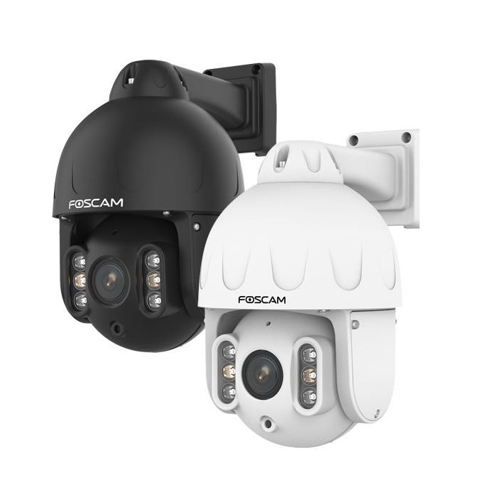 Foscam SD8EP - 4K 8MP Outdoor PoE Auto Tracking PTZ IP Camera with 2-Way Audio, 4x Optical Zoom, AI Human / Vehicle Detection and Spotlight / Siren Alarm